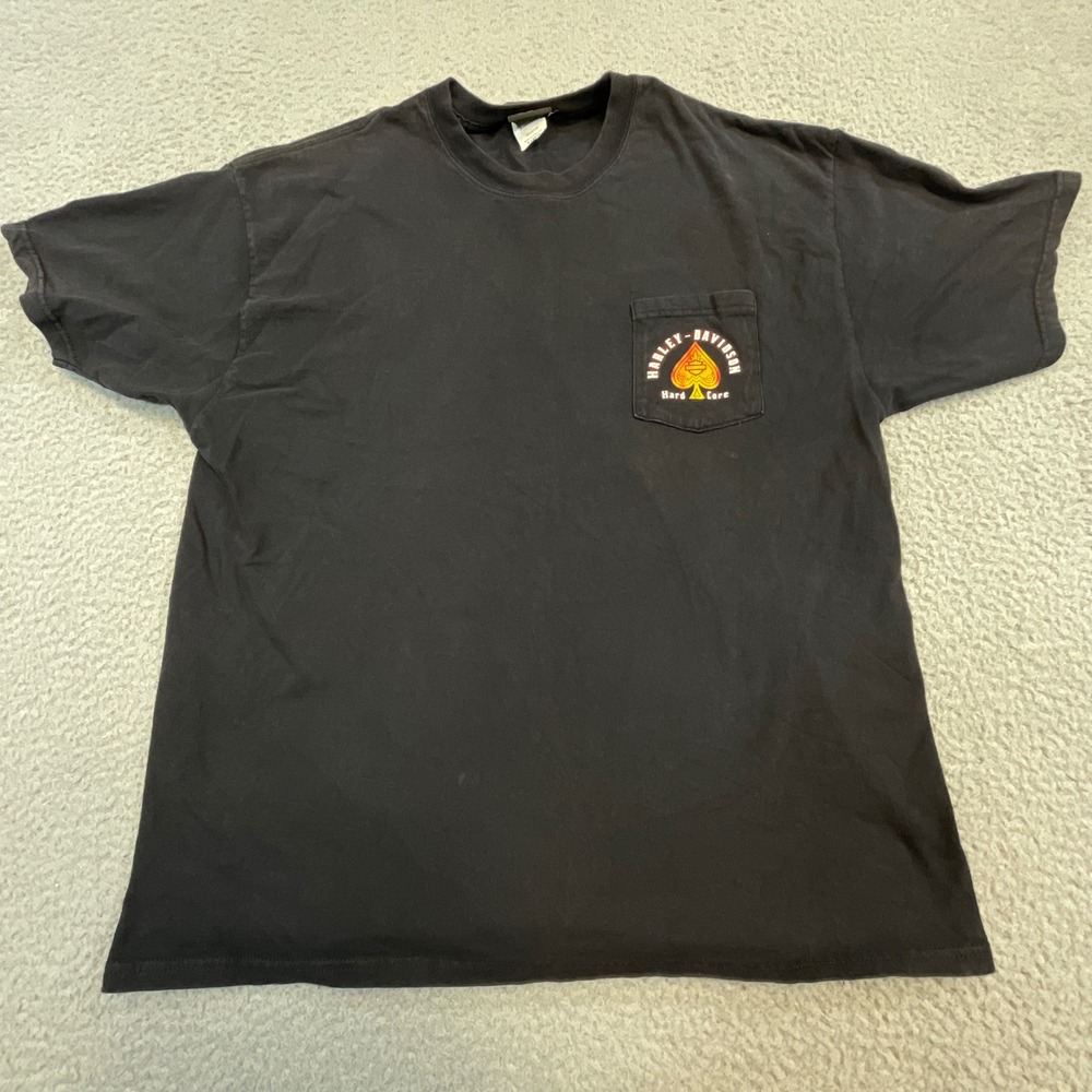 Harley-Davidson T-Shirt Mens XL Black Excellent 2007 Kerstings Pinup Pocket Tee - Picture 3 of 7